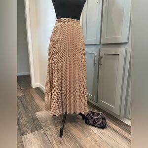 Max Studio Tan and Brown Patterned Maxi Skirt